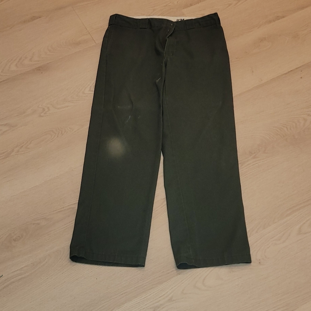 Dickies 574 pants. Dark green. 36 × 30
